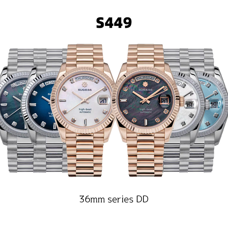 Sugess Armbanduhr Automatik, Edelstahl, 36 mm, Herren, Blau - Bild 2