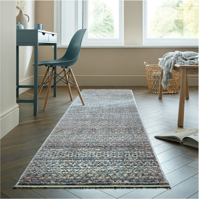 Gestreifter Läufer Kadima Design in Blau, B/T: 66 x 300 cm - Bild 1