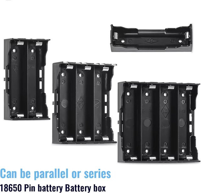 KAFNHCKA 18650 Batteriehalter aus Hartplastik mit 1 bis 4 Fächern zur Aufbewahrung von Batterien - Bild 1