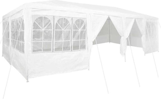 vidaXL Party-Zelt Weiß mit Fenstern B/T/H: 800 x 400 x 266 cm - Bild 1