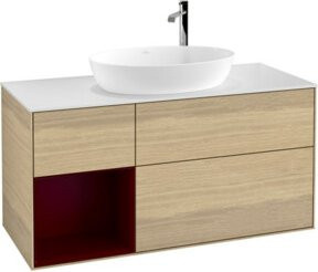 V&B Waschtischunterschrank Finion mit Wandbeleuchtung, Farbe Weiß lackiert, B/T/H: 120 x 50,1 x 50,1 cm - Bild 1