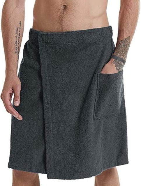 Yiran bag Herren Badetuch XL in Grau mit Tasche aus Baumwoll-Polyester-Mischung - Bild 1