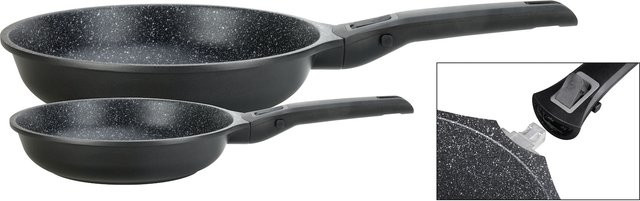 GSW Pfannen-Set EASY CLICK 2-tlg. aus Aluminium mit Keramikbeschichtung in Schwarz mit Antihaftbeschichtung - Bild 1