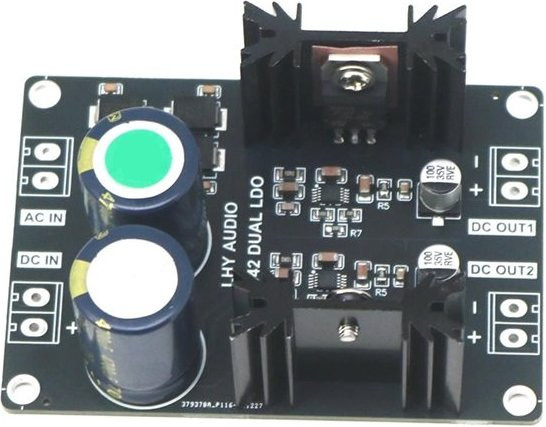 CJSD-LT3042 Dual Low Noise Linear Regler Netzteil in Schwarz für Decoder und Klasse A Verstärker (5V, 12V, 15V) - Bild 1