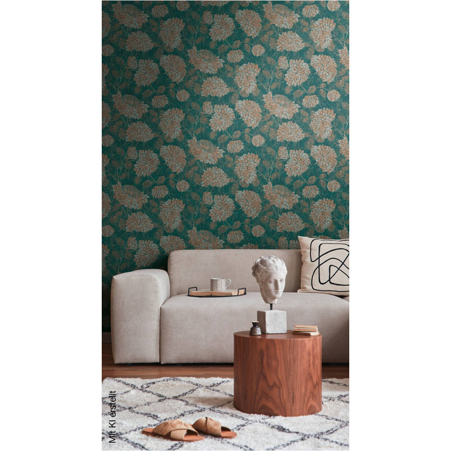 A.S. Création Vliestapete Attractive 2 Floral in Grün und Gold, B/L: 53 x 1005 cm - Bild 3