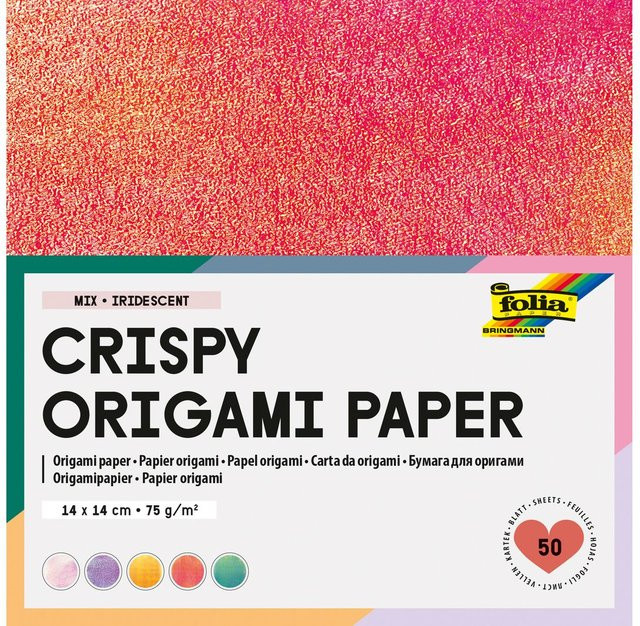 folia Origami Faltblätter irisierend Multicolor, 50 Blatt, B x T: 14 x 14 cm - Bild 1