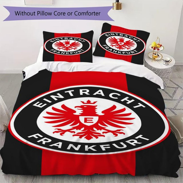 Eintracht Frankfurt Muster Bettwäsche Steppset von On My Love Home mit 1 Bettbezug und 2 Kissenbezügen, B/T/H: 200 x 220 cm - Bild 1