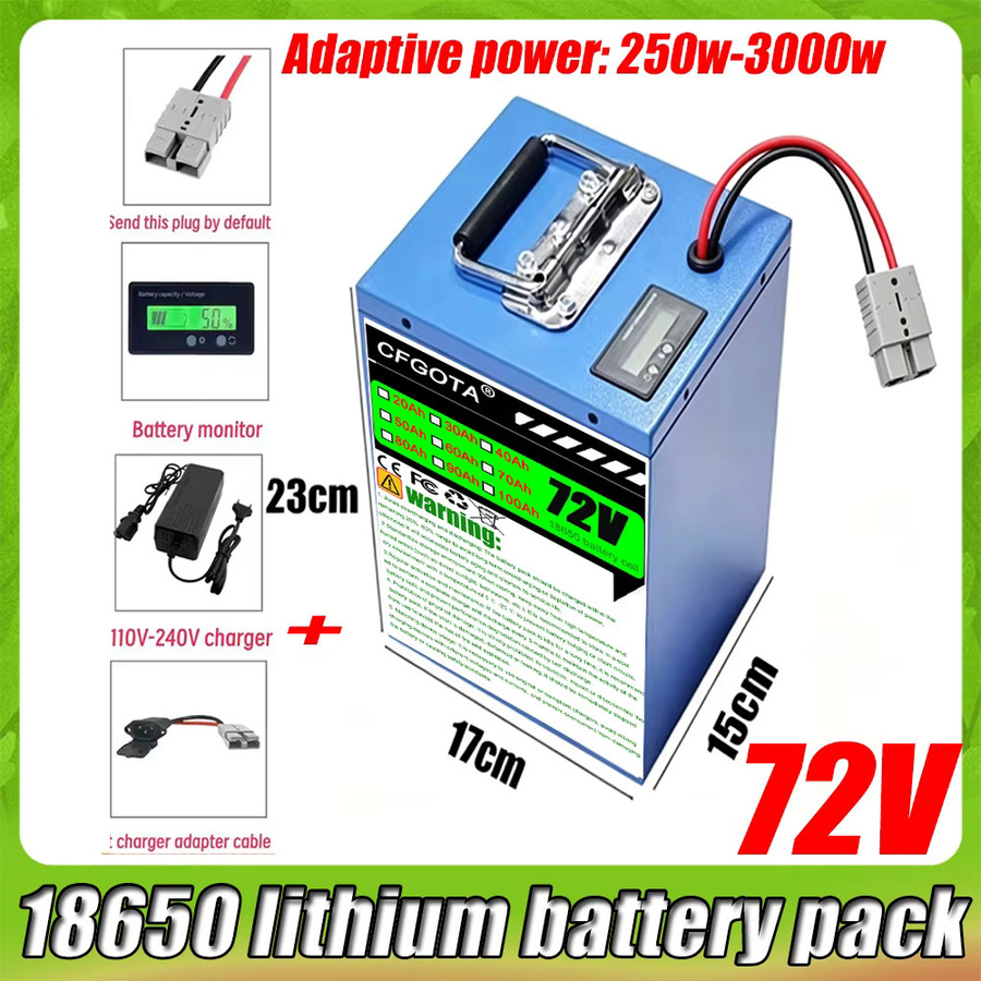 ALalito Original Lithium-Akku 72V 100Ah für wasserdichte Elektromotoren inklusive BMS und 3A-Ladegerät in Blau - Bild 4