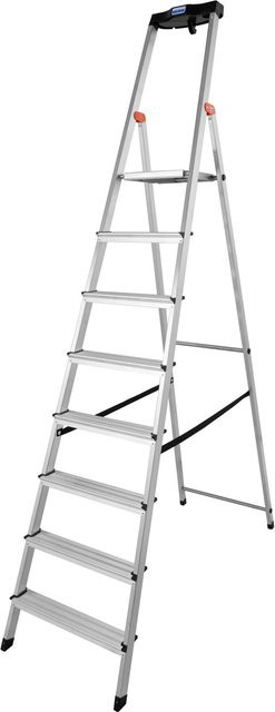 Krause Stufenstehleiter Safety mit 8 Stufen aus Aluminium in Silber - Bild 1
