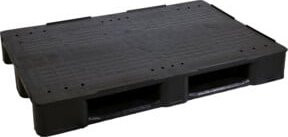 HMH Schwerlastpalette geschlossen aus recyceltem Kunststoff in Schwarz mit 3 Kufen und 1.250 kg Traglast - Bild 1