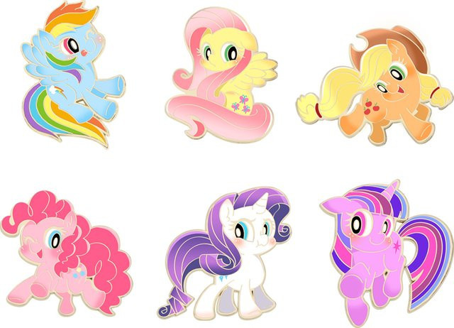 MINISO My Little Pony Emaille-Pins, 6-teiliges Set, Kinder - Bild 1