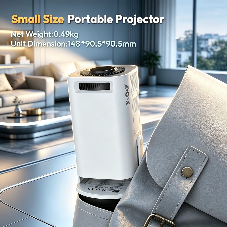 XGODY Mini 4K Smart Projektor mit Android 11, 720P Native Auflösung, 300 ANSI Lumen, WiFi 6 und Bluetooth 5.4, Weiß - Bild 7
