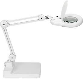LED-Lupenleuchte MAUL visio in Weiß mit 8 W Leistung, 1200 lm Lichtstärke und 3-Dioptrien-Linse für den Schreibtisch - Bild 1