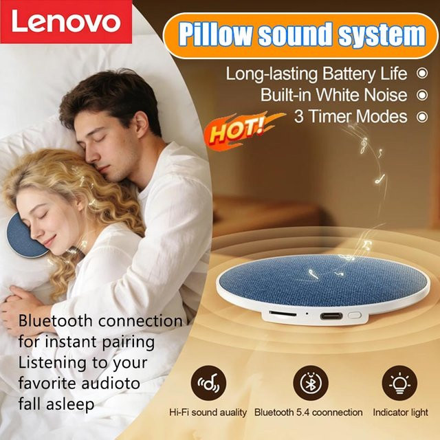 Lenovo Schmetterling Bluetooth-Lautsprecher für die Kissen-Seitenschlafhilfe in Blau mit hoher dynamischer Klangqualität - Bild 1