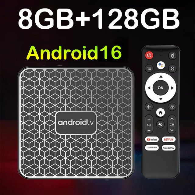 YOZHIXU Android 16 Smart TV Box Media Streamer mit RK3518, 8K Unterstützung, 4GB RAM, 64GB ROM, Dual UI, WLAN und Bluetooth 6.0 in Schwarz - Bild 1