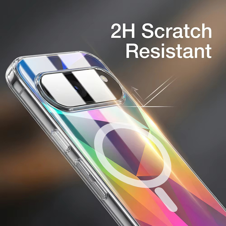 Transparente Schutzhülle mit Regenbogen-Magnet-Rückseite für Google Pixel 9 Pro und 9 Pro XL in Multicolour - Bild 3