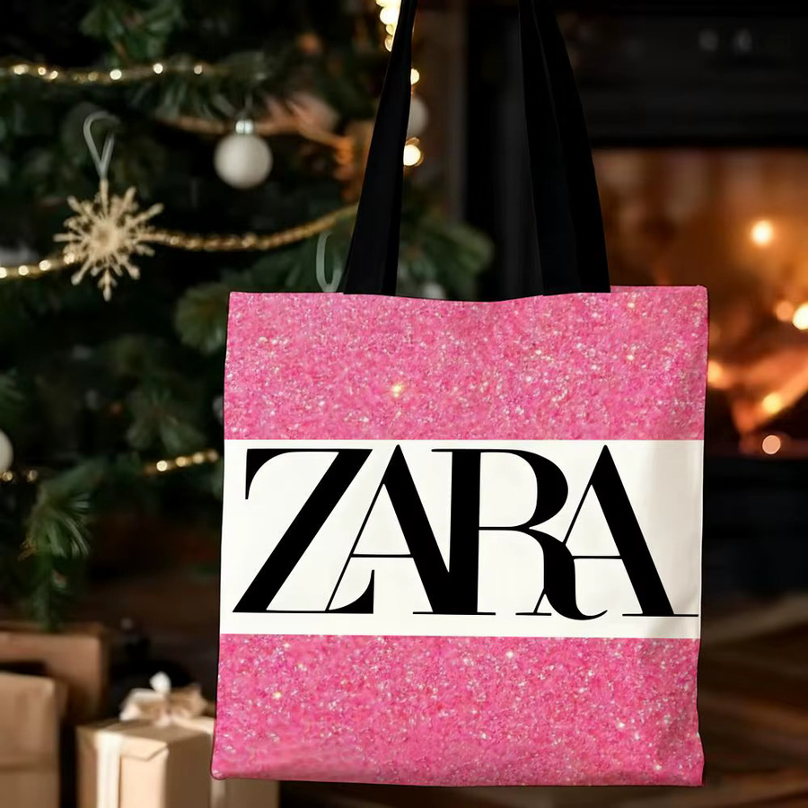 Zara Brand Singer Einkaufstasche aus Canvas in Schwarz B/H/T: 30 x 35 x 30 cm - Bild 5