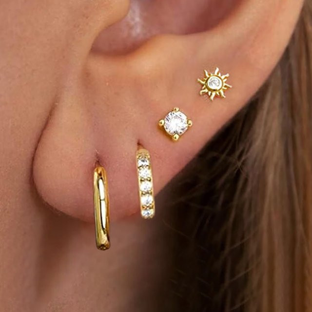Maodane Ohrring-Set, Kristall, Gold, Damen - Bild 1