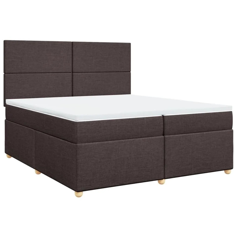 vidaXL Boxspringbett mit Matratze Dunkelbraun B: 200 cm, T: 200 cm, Hybrid-Konstruktion mit USB-Anschluss und Unterbettbeleuchtung - Bild 2