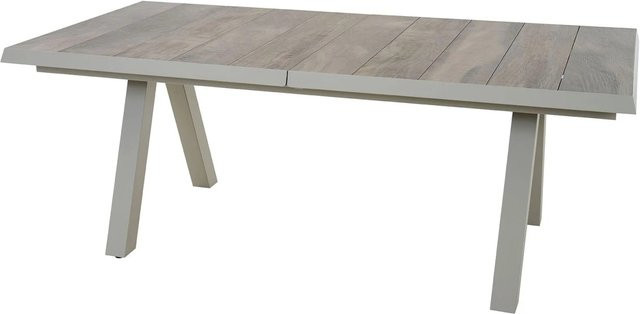 Siena Garden Gartentisch ausziehbar aus Keramik und Aluminium in Washed Grey, B/T: 200 x 100 cm - Bild 1