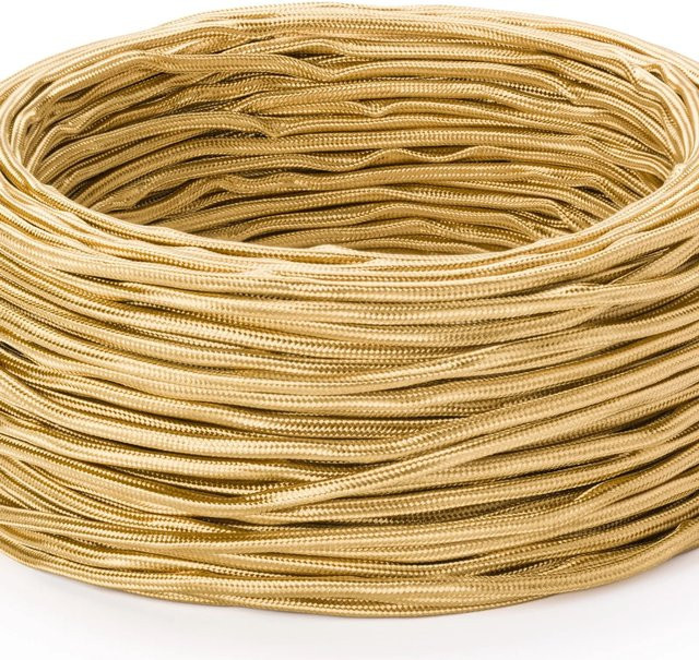 Orion Lightstyle Textilkabel Stoffkabel 3-adrig Gold Durchmesser: 4,7 mm Meterware - Bild 1