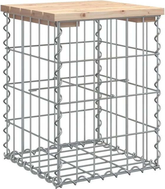 vidaXL Gartenbank aus Gabionen und Kiefernholz in Braun und Mehrfarbig, B/T/H: 33 x 31 x 42 cm - Bild 1