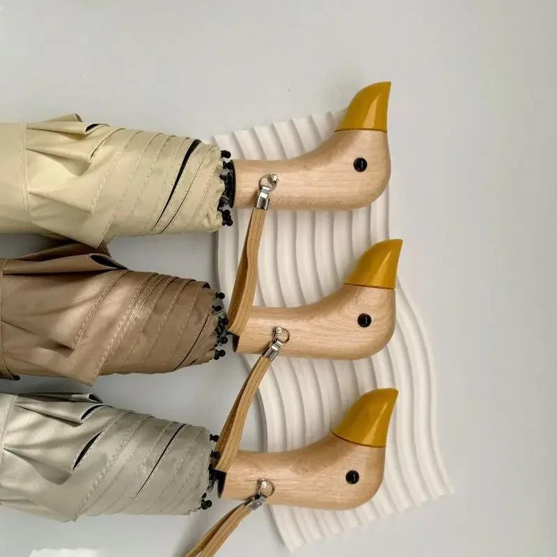 Premium Faltbarer Doppelschirm mit UV-Schutz 50+ und Regenschutz Entenkopf Design - Bild 1