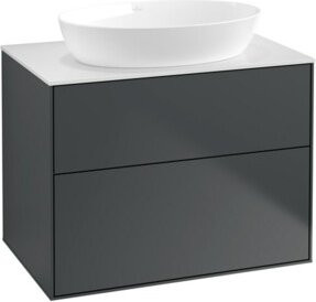V&B Waschtischunterschrank Finion mit Wandbeleuchtung in Weiß lackiert, B/T: 80 x 50,1 cm - Bild 1
