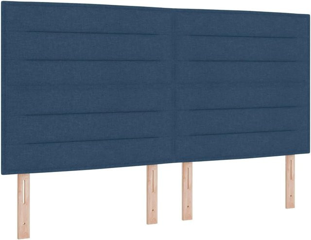 vidaXL LED Kopfteil mit integrierten Lichtleisten in Blau, Stoff und Holz, Breite: 180 cm - Bild 1