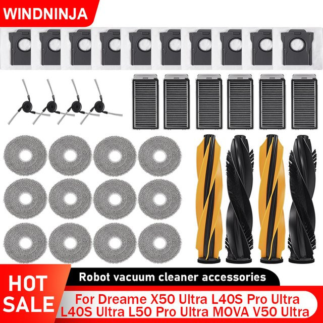 Dreame Ersatzteil-Set mit HEPA-Filter, Mopp-Tuch, Hauptbürste, Seitenbürste und Staubbeuteln in Multicolour für X50 Ultra, L40S Ultra, L40S Pro Ultra, L50 Pro Ultra und MOVA V50 Ultra - Bild 1