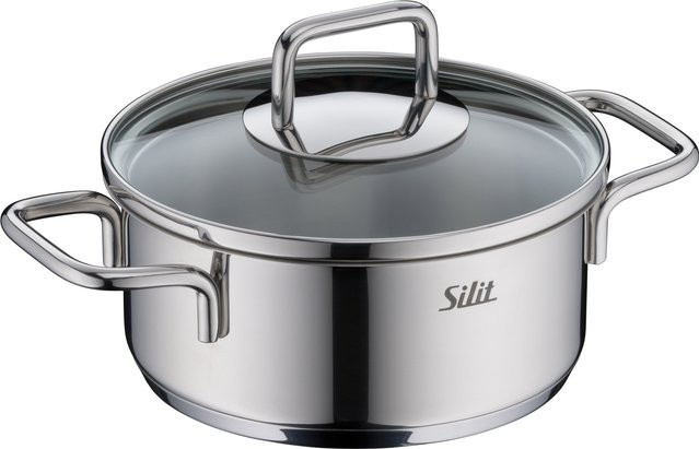 Silit Extra Cook Bratentopf mit Glasdeckel und Antihaftbeschichtung in Silber - Bild 1