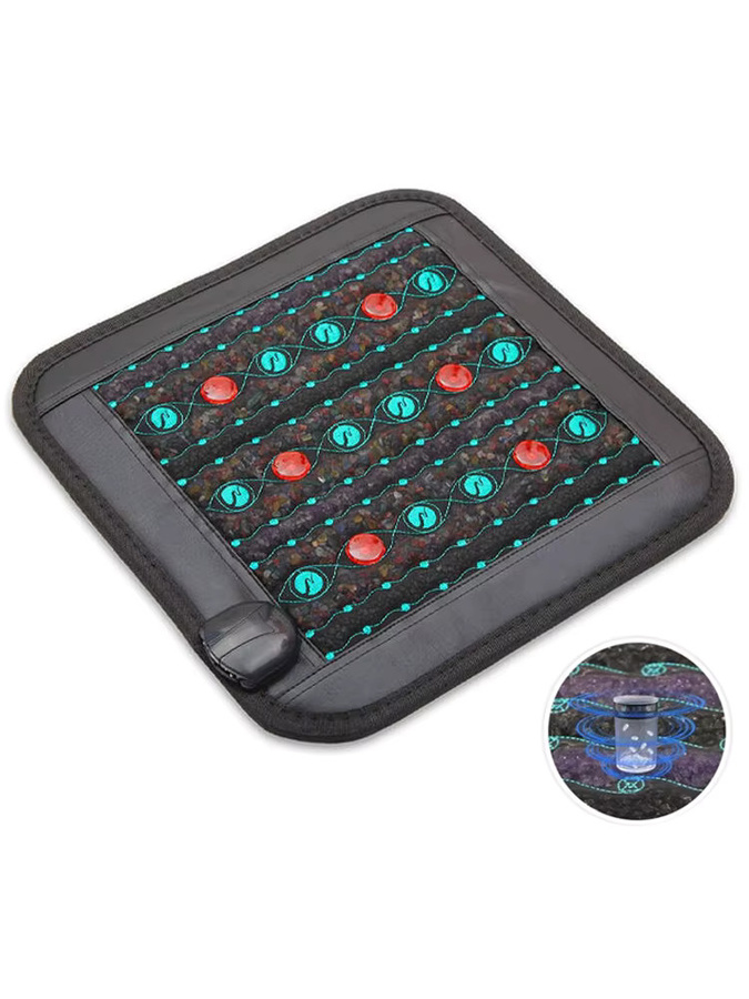 MagCellapy PEMF Photonenergie-Massagekissen in Schwarz mit natürlicher Jade-Infrarot-Behandlung und Negativ-Ionen zur Entspannung, B/B/H: 45 x 45 x 45 cm - Bild 4