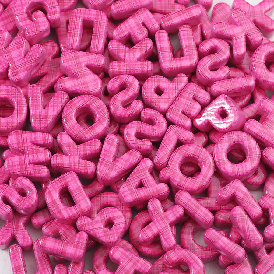 JHNBY Acryl-Buchstaben, Rosenrosa, 20 mm, Perlen - Bild 3
