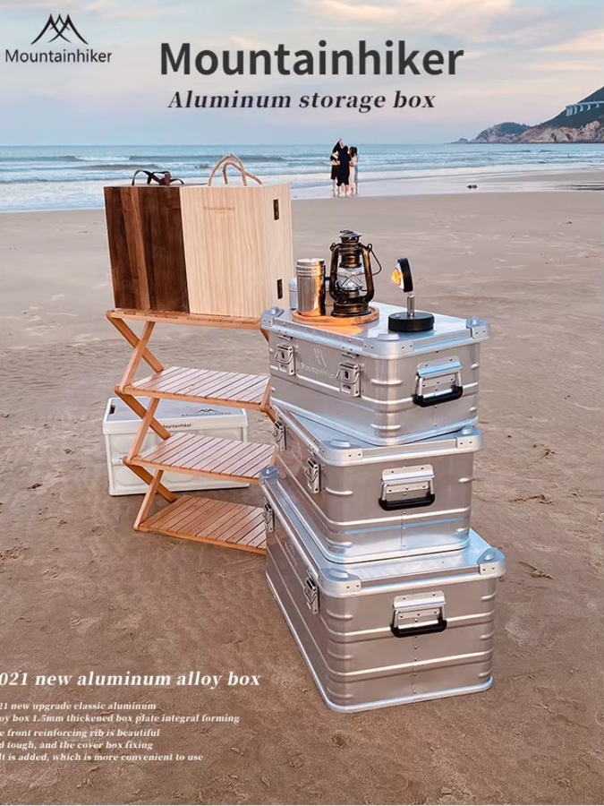 Mountainhiker Outdoor-Aufbewahrungsbox aus Aluminiumlegierung in Silber, Kapazität 20-96L - Bild 5