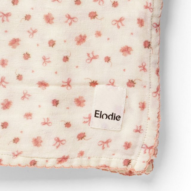 Petit River Elodie Musselin Decke in Pink mit floralem Muster aus Baumwolle, Viskose und Bambusfasern - Bild 1