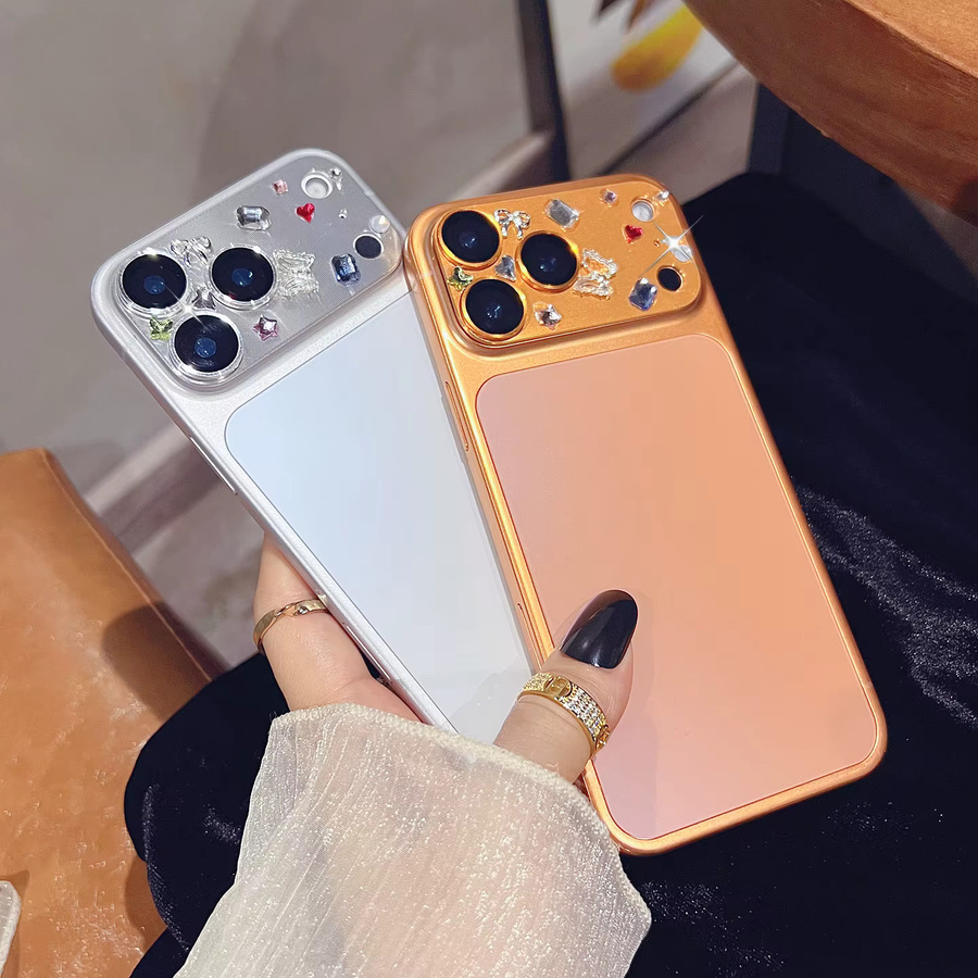 YLUOYI Kameraobjektivglas Diamond Rückkamera-Objektivschutzabdeckung für iPhone 17 Pro und iPhone 17 Pro Max in Silber - Bild 2