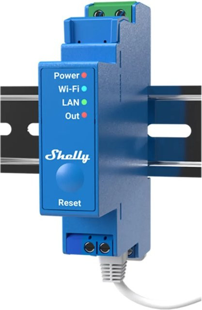 Shelly Pro 1 Relaismodul 1 Kanal 16 A Blau mit WLAN, LAN und Bluetooth - Bild 1