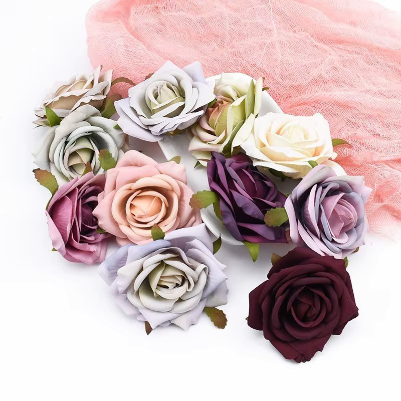 TTCY Künstliche Rosenköpfe in Multicolor für Hochzeit und Dekoration, Durchmesser: 8 cm - Bild 2