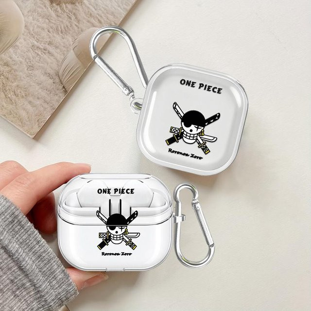 Transparente Schutzhülle für Samsung Galaxy Buds mit Anime One Piece Logo und Haken - Bild 1