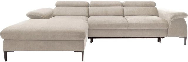 Schlafsofa Sepina von Pascal Morabito in Beige mit L-Form und Samtbezug, Breite: 288 cm - Bild 1