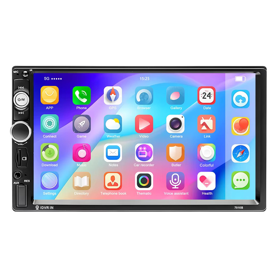 Podofo 2Din 7 Zoll Autoradio mit Android und iPhone Mirror Link, Bluetooth, FM-Radio, AUX und USB-Ladefunktion in Schwarz - Bild 6