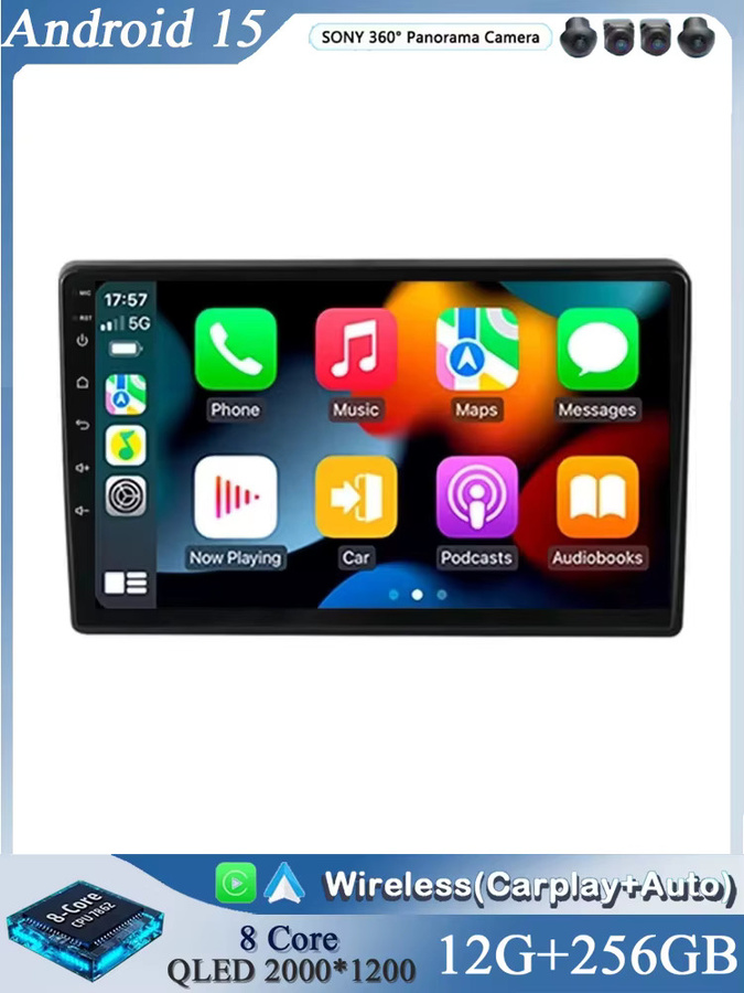 TIEYEZ Android 16 Autoradio für Hyundai I40 2011 - 2019 mit GPS, WiFi, 4G und kabellosem Carplay sowie Android Auto in Schwarz - Bild 7