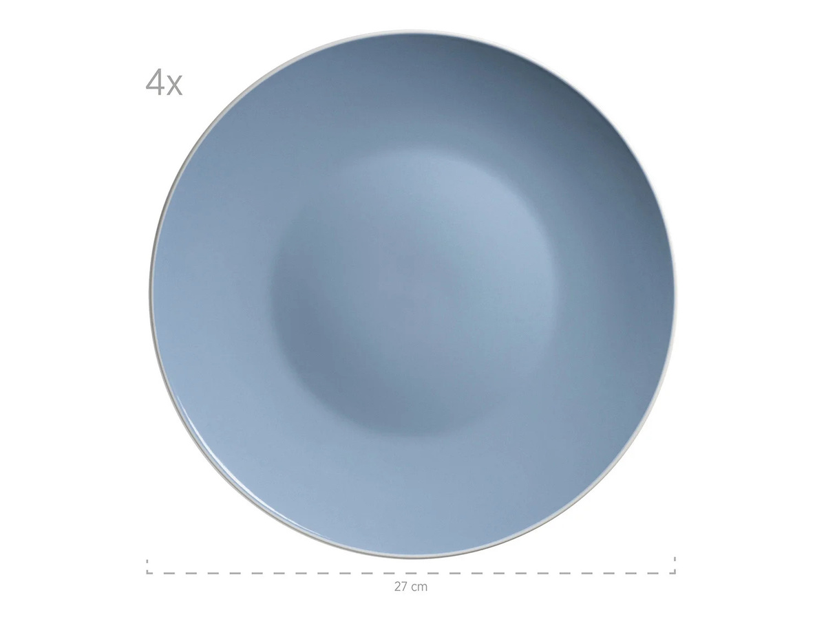 Mäser Elissa Kombiservice aus Steinzeug, 24-teilig, Blau und Weiß - Bild 2