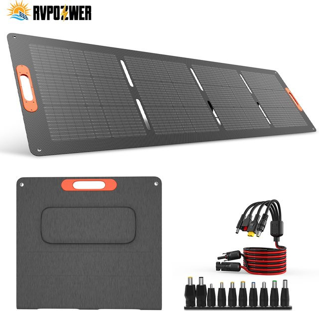 RVPOZWER 200W Solarpanel-Set faltbares Solarpanel mit Batterie für Camping und Outdoor-Powerstation - Bild 1