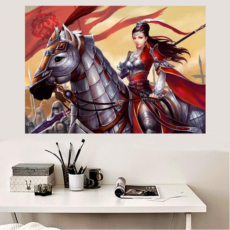 FIYO Diamond Painting Set Weiblicher Ritter als 5D Diamant-Stickerei in Multicolour, B/H: 20 x 30 cm - Bild 3