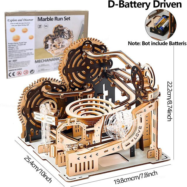 Binchi Outdoor Product 3D Holzpuzzle Murmelbahn Modellbausatz, ab 3 Jahre - Bild 1