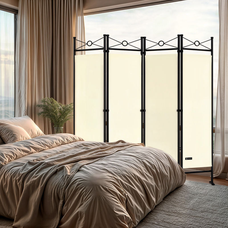 Paravent Casaria Lucca in Creme Beige, B/H: 180 x 163 cm - Bild 2