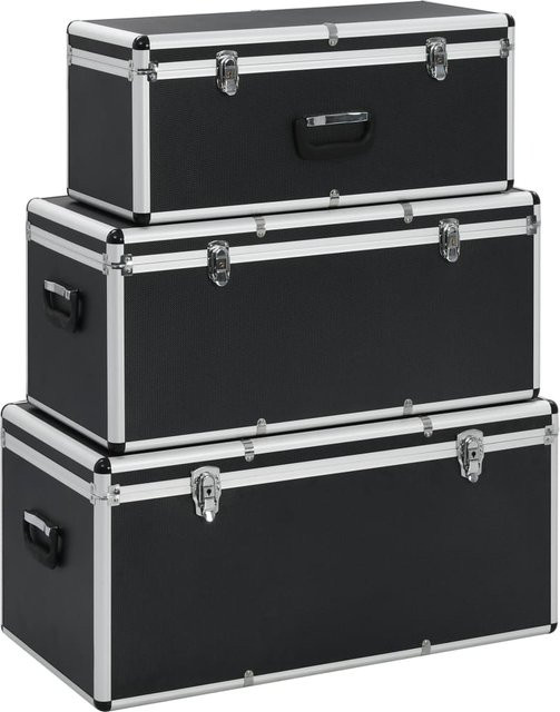 3er-Set Aufbewahrungskoffer von Yiwydaa aus Aluminium in Schwarz - Bild 1