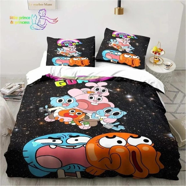 Bettwäscheset Amazing World Gumball aus Mikrofaser mit Motiv, Queen Size, B/H: 210 x 210 cm, Mehrfarbig - Bild 1