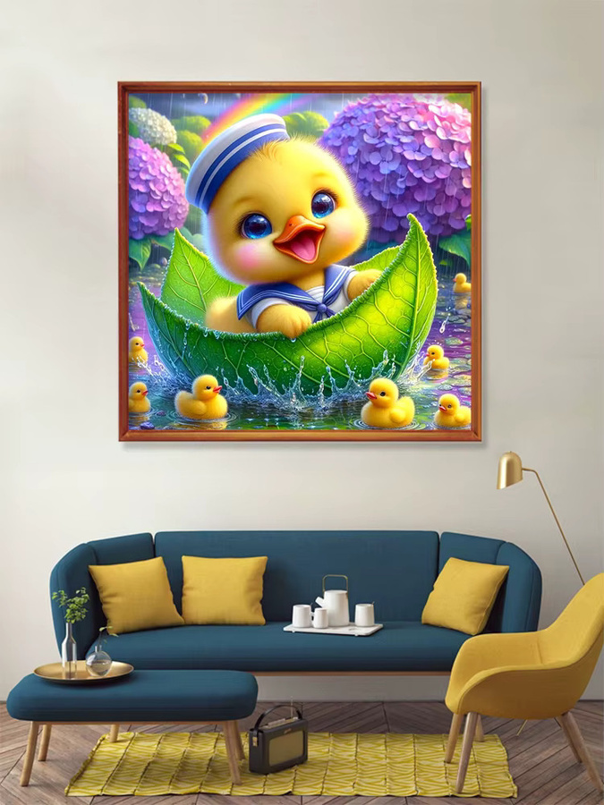 EverShine DIY Diamantmalerei Ente im Boot 5D Mosaik Set für Erwachsene und Anfänger, Mehrfarbig - Bild 4